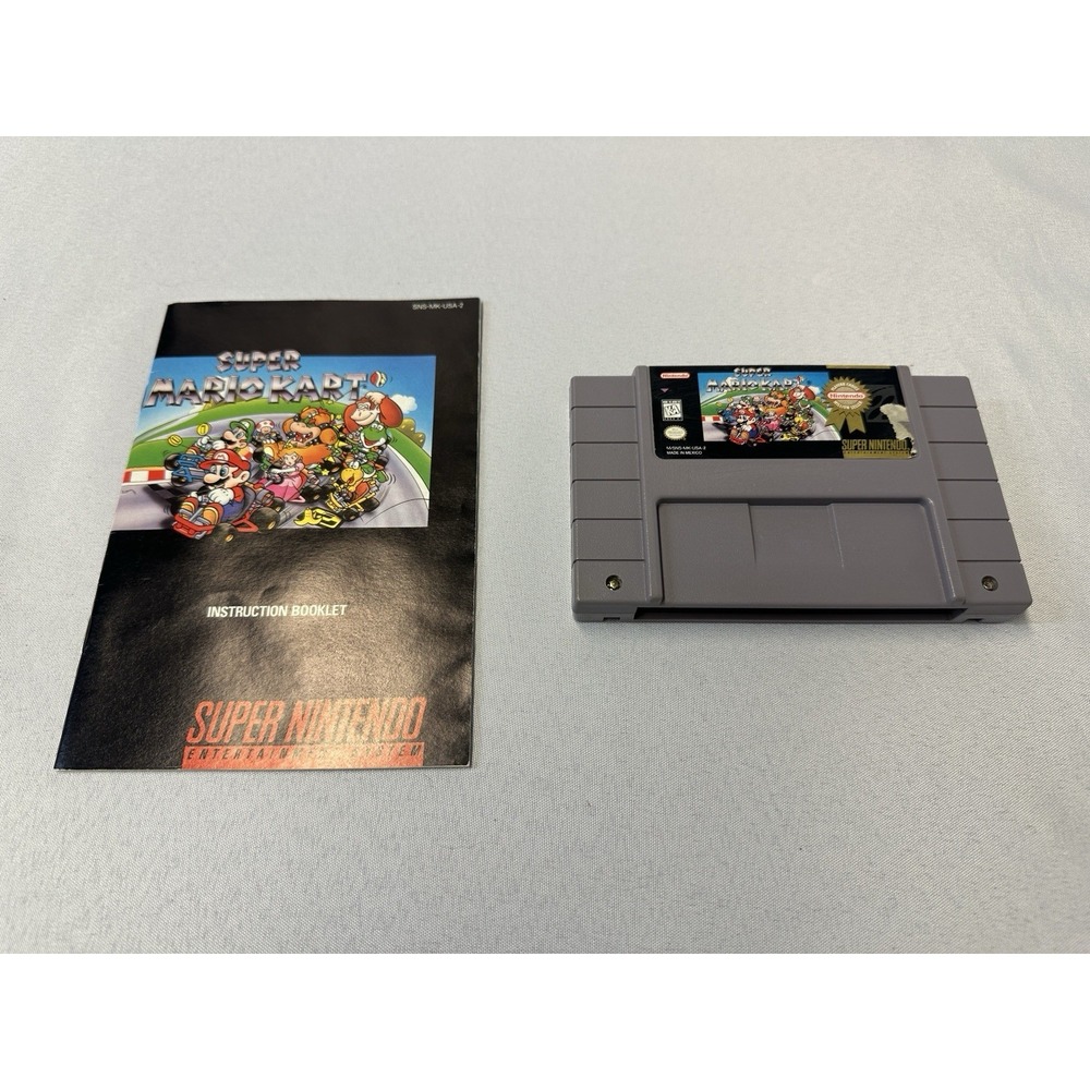 Super Mario Kart with Manual Instructions (Super Nintendo SNES, 1992) Authentic
